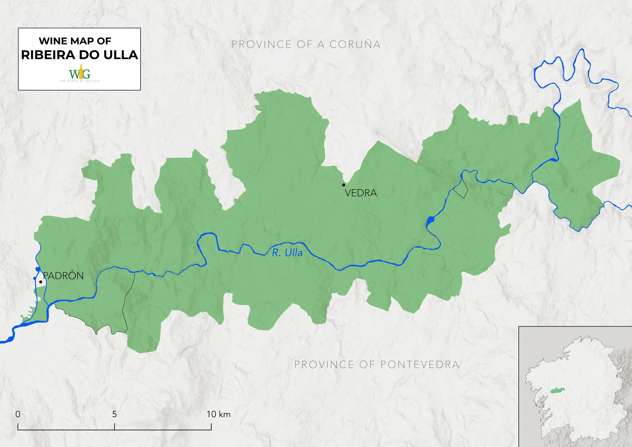 wine map of the ribeira do ulla subzone of do rias baixas