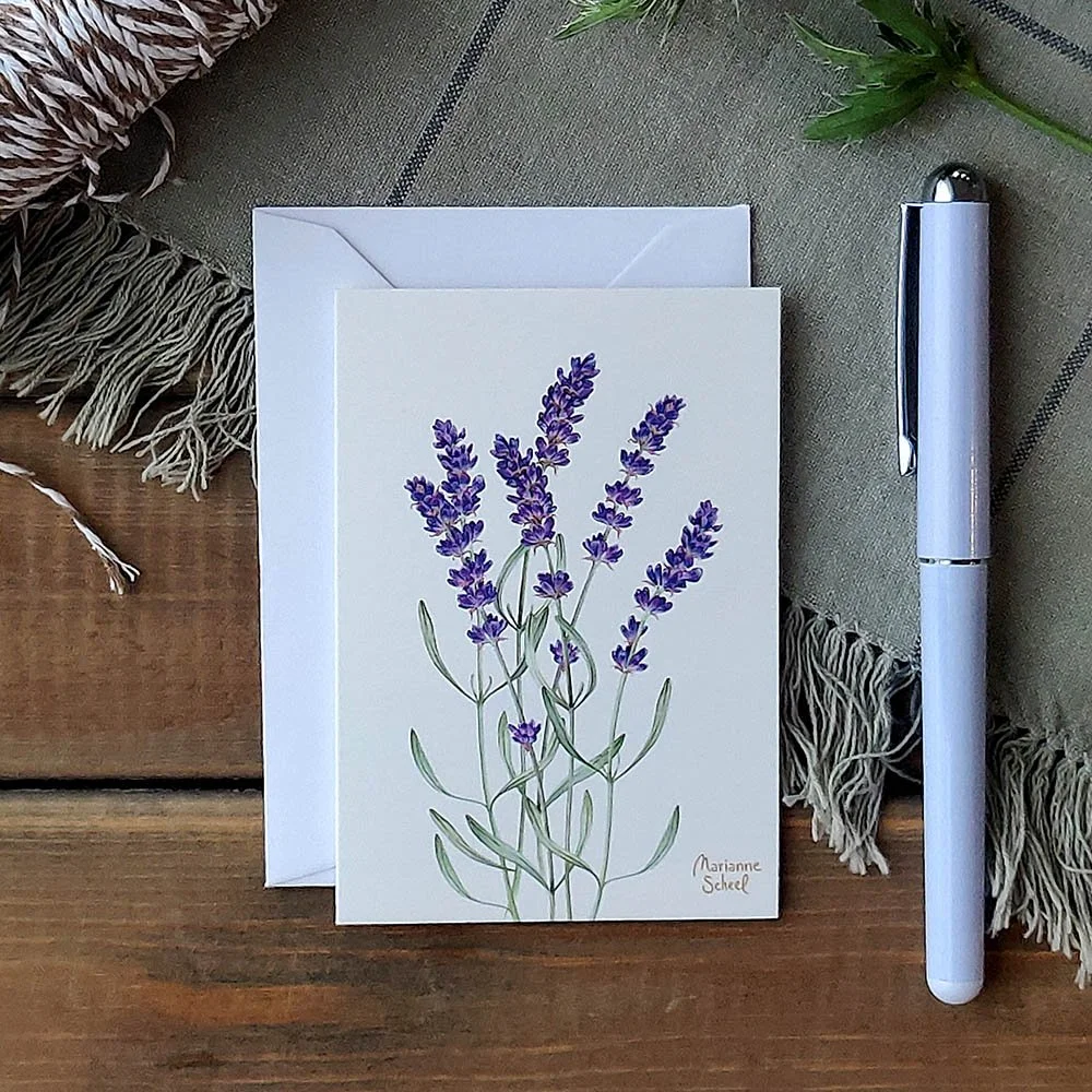 Minikort - Lavendel - Hvid BG