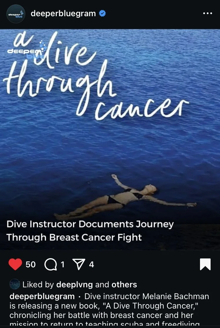 author, deeperblue, dive instructor, cancer, book