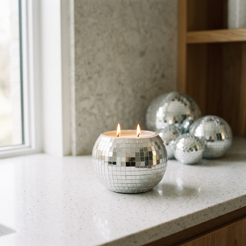 Pink Prosecco 20.5 oz. Disco Ball Candle