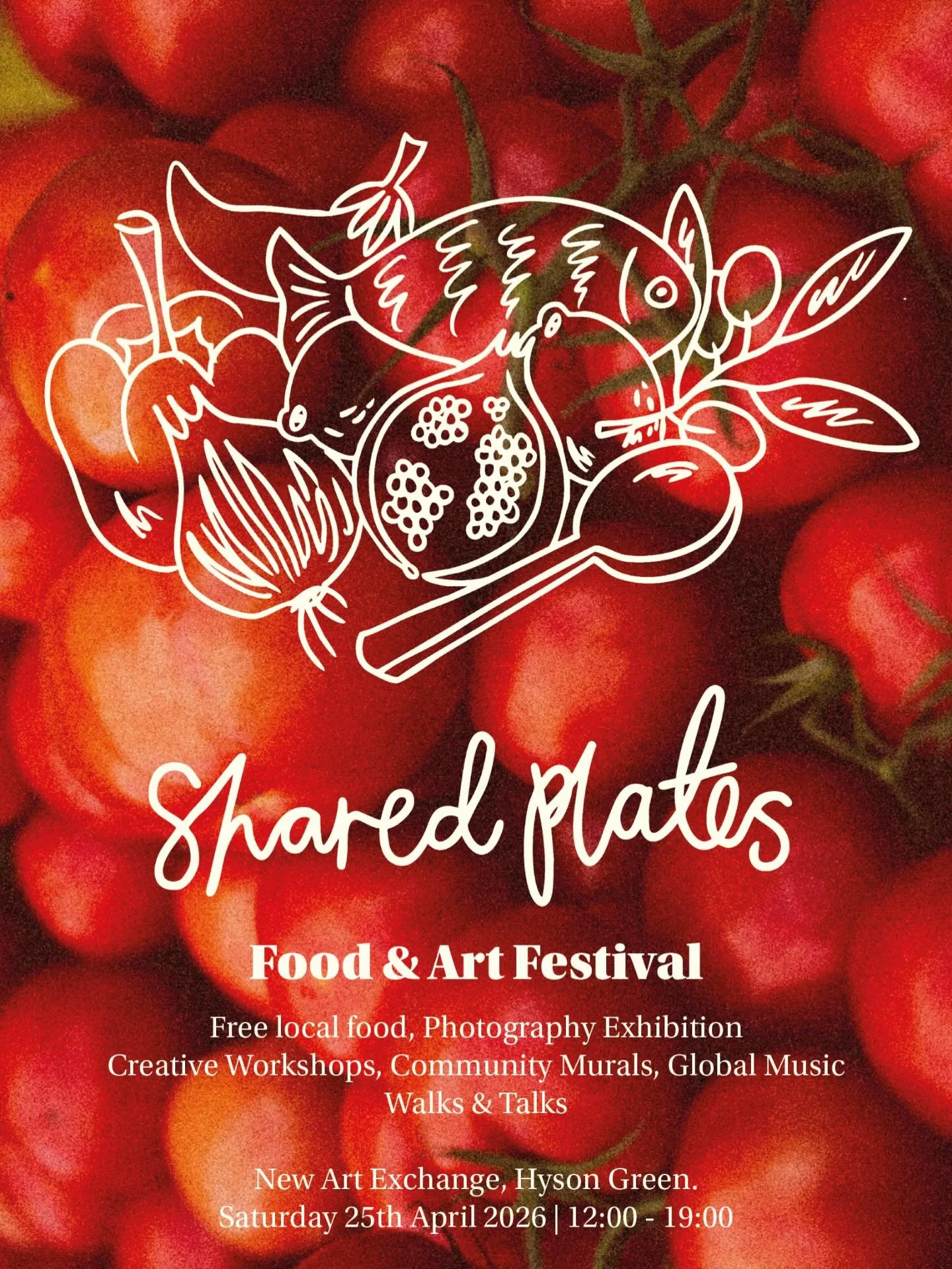 2026 PROJECT 2
ANNOUNCEMENT!!

~

Shared Plates
Food &amp; Art Festival
25 April 2026 | 12:00&ndash;19:00

~

@new_art_exchange 
Hyson Green

~

Celebrating the flavours of Hyson Green and bringing communities together through the universal language 