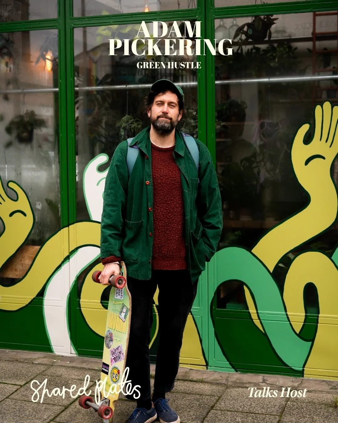 Shared Plates
Food &amp; Art Festival
25 April 2026 | 12:00&ndash;19:00
@new_art_exchange

~

Introducing our TALKS HOST
Community Organiser Adam Pickering on behalf of @greenhustlefest 

Adam has been working on a line up of discussion and talks&hel