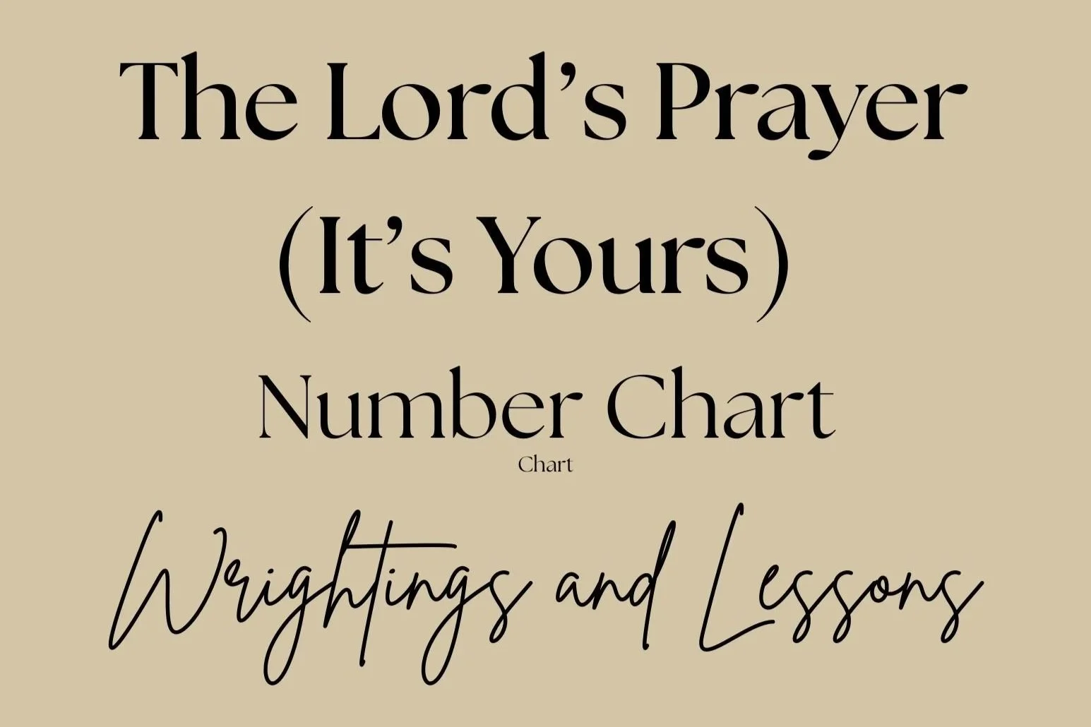 The Lord's Prayer (It's Yours)