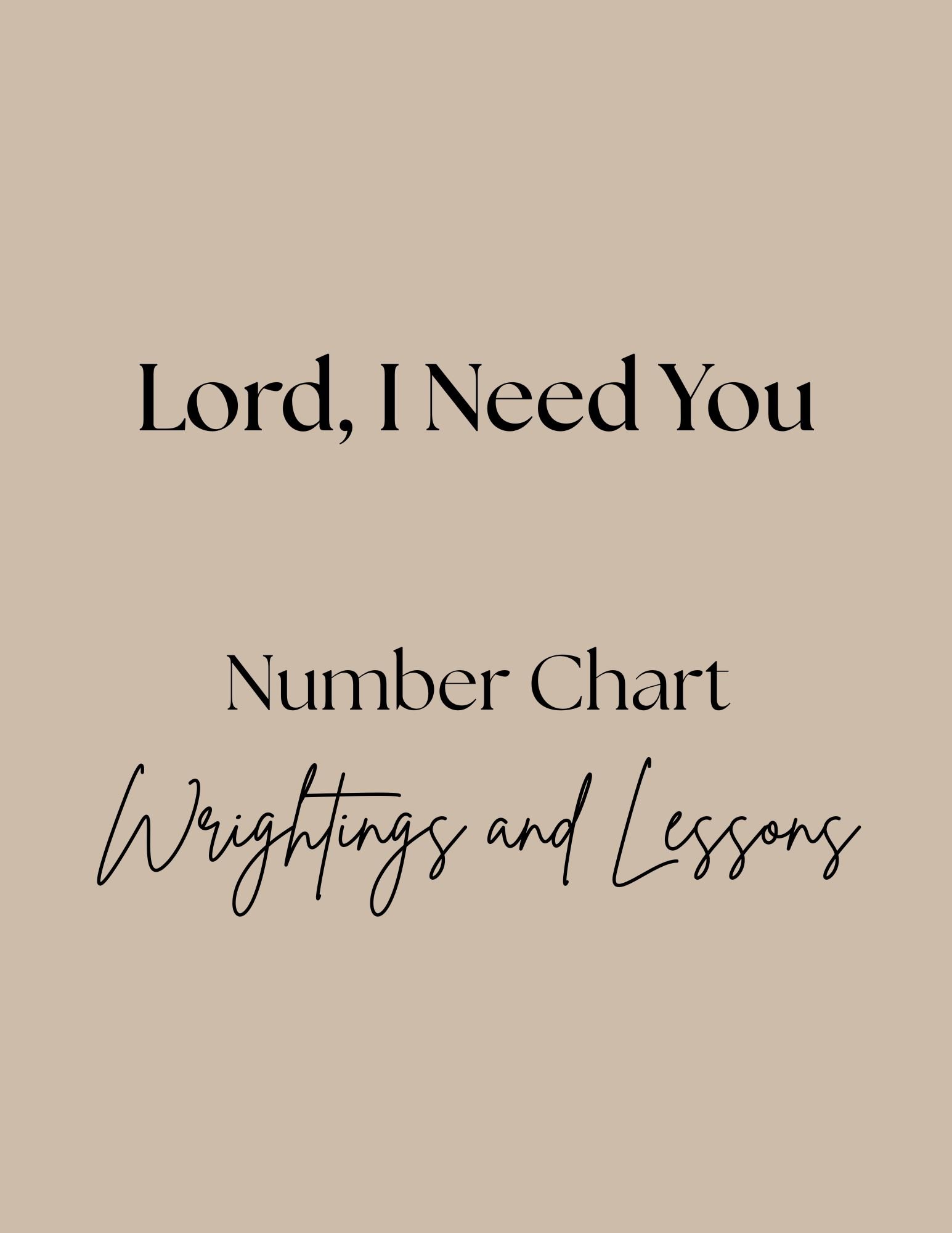 Lord, I Need You