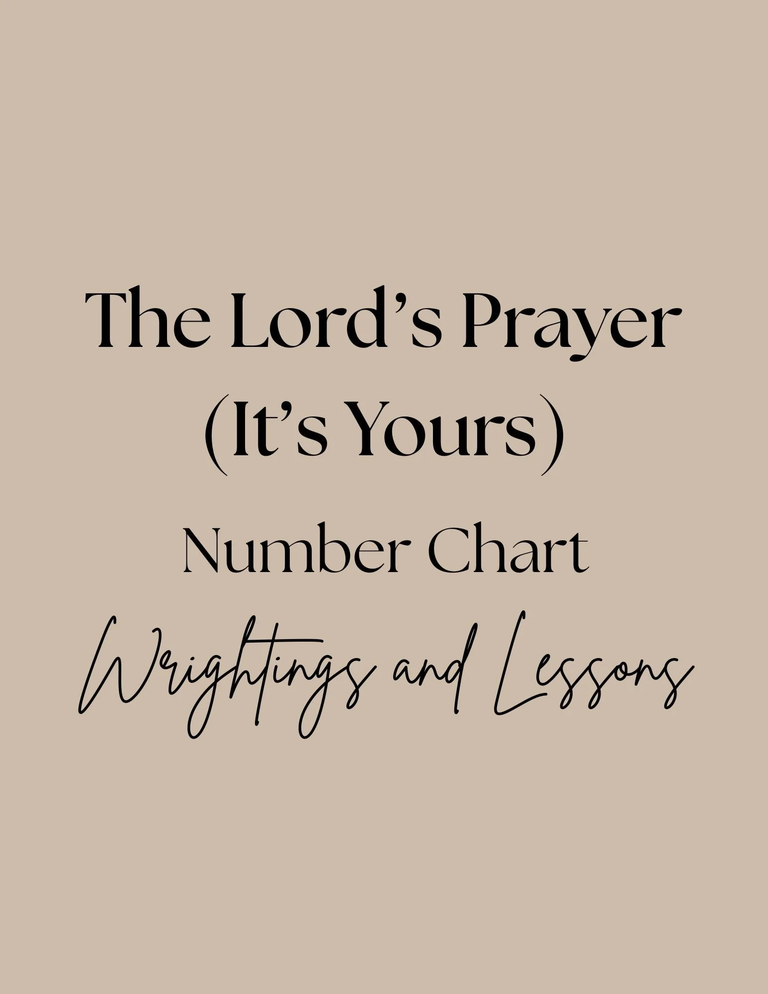 The Lord's Prayer (It's Yours)