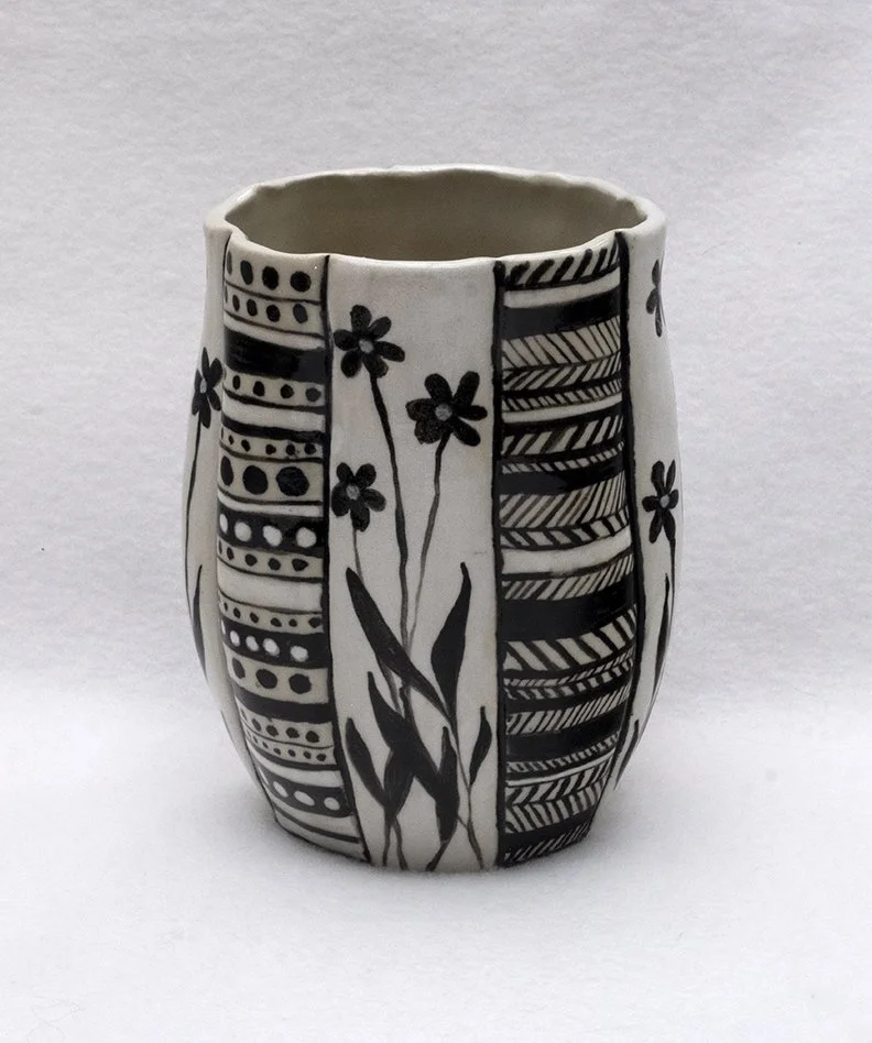 Scalloped Doodle Vase