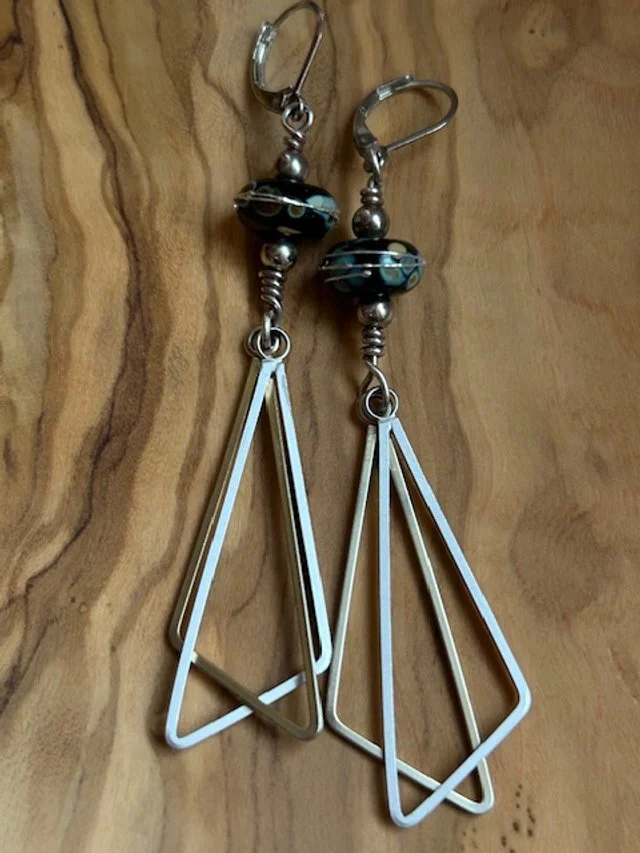 Flutter By Earrings with Lampwork Accent