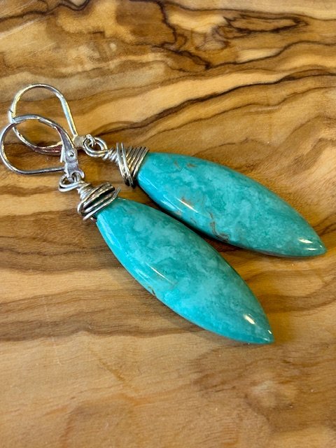 Arizona Turquoise Briolettes with Sterling Silver Acccents