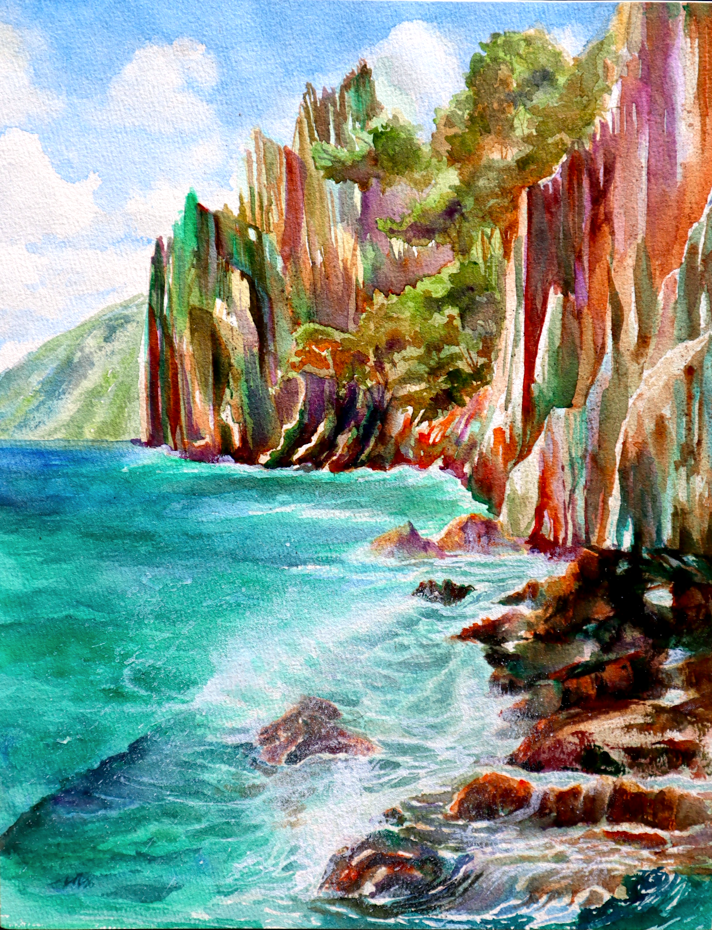 Back to Palawan 11x14 Watercolor on Wood Panel