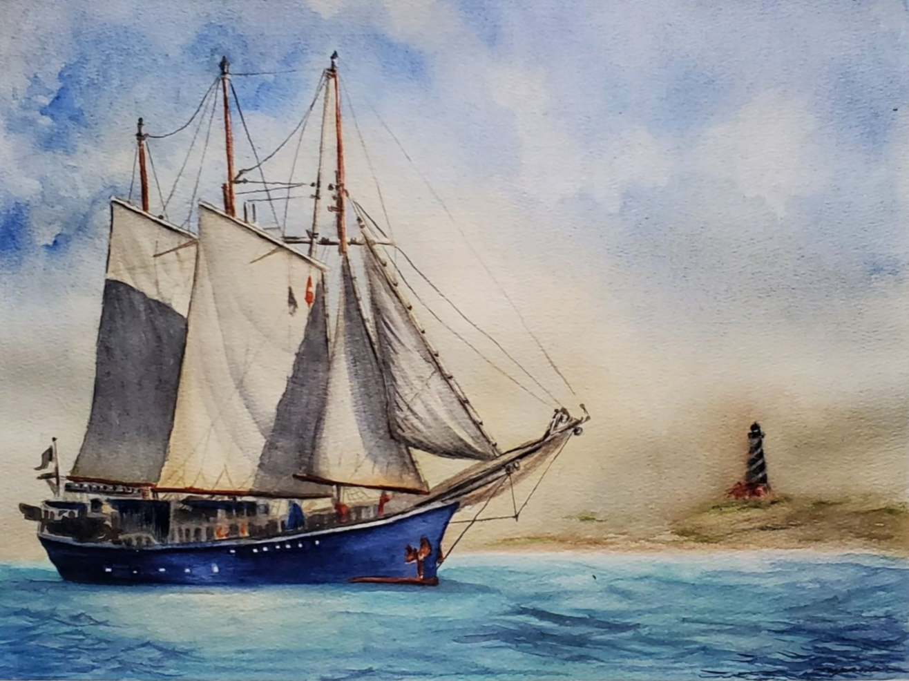 Through Cape Hatteras 12x16 Watercolor