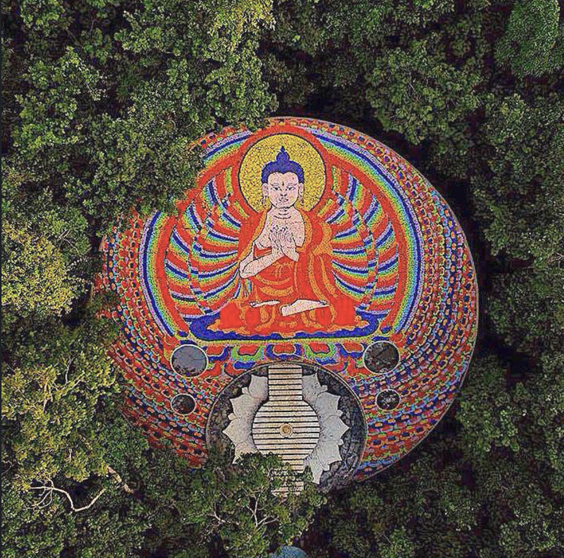 Buddha Hall, aerial view