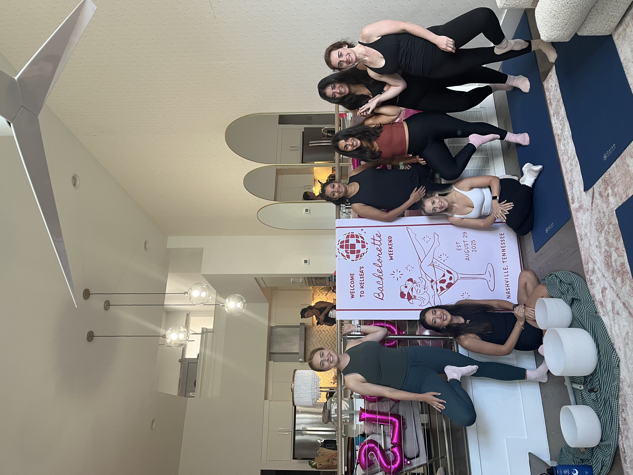 Bachelorette yoga & sound bath group in downtown Nashville
