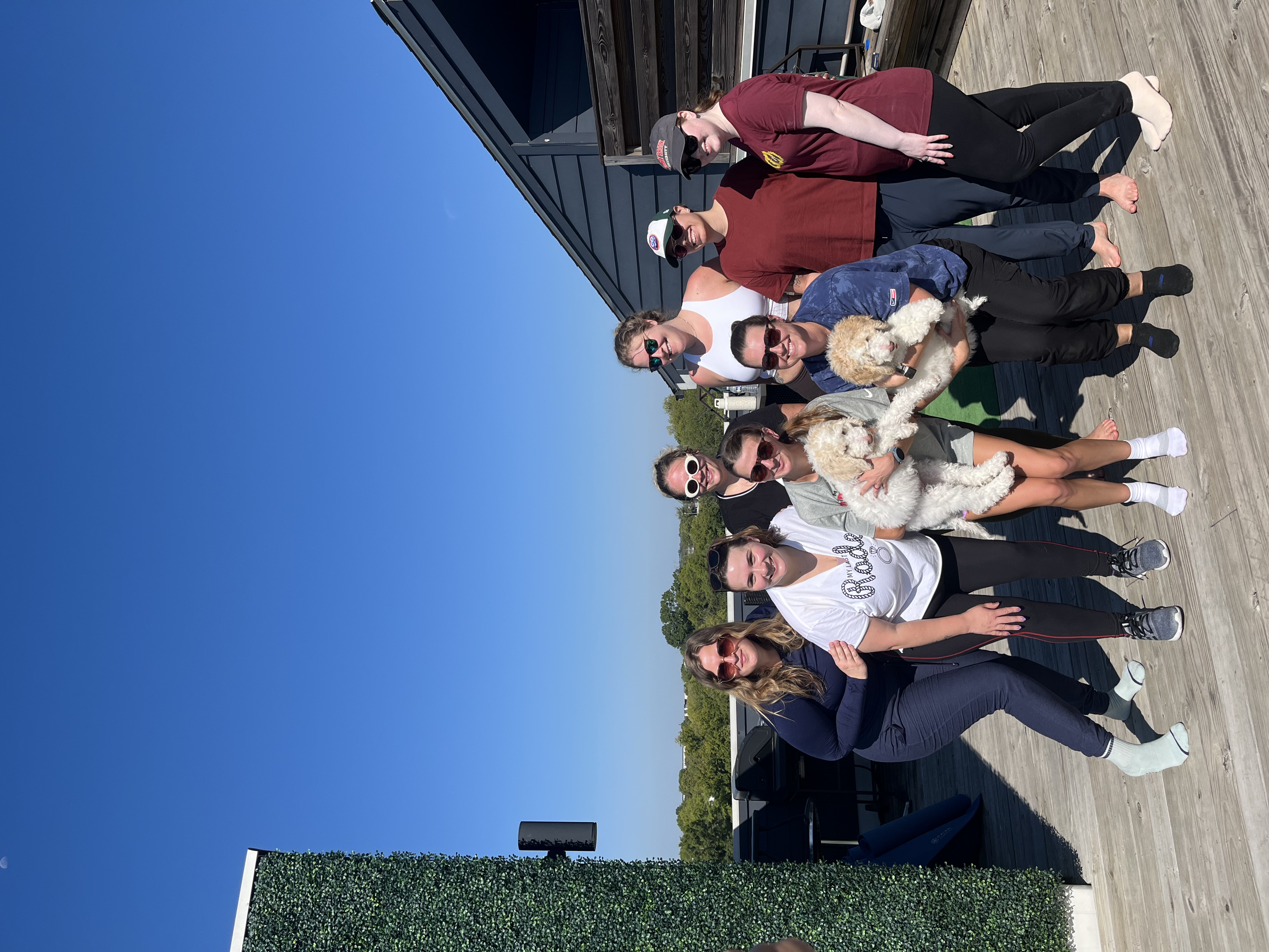 Puppy yoga & sound bath rooftop bachelorette session