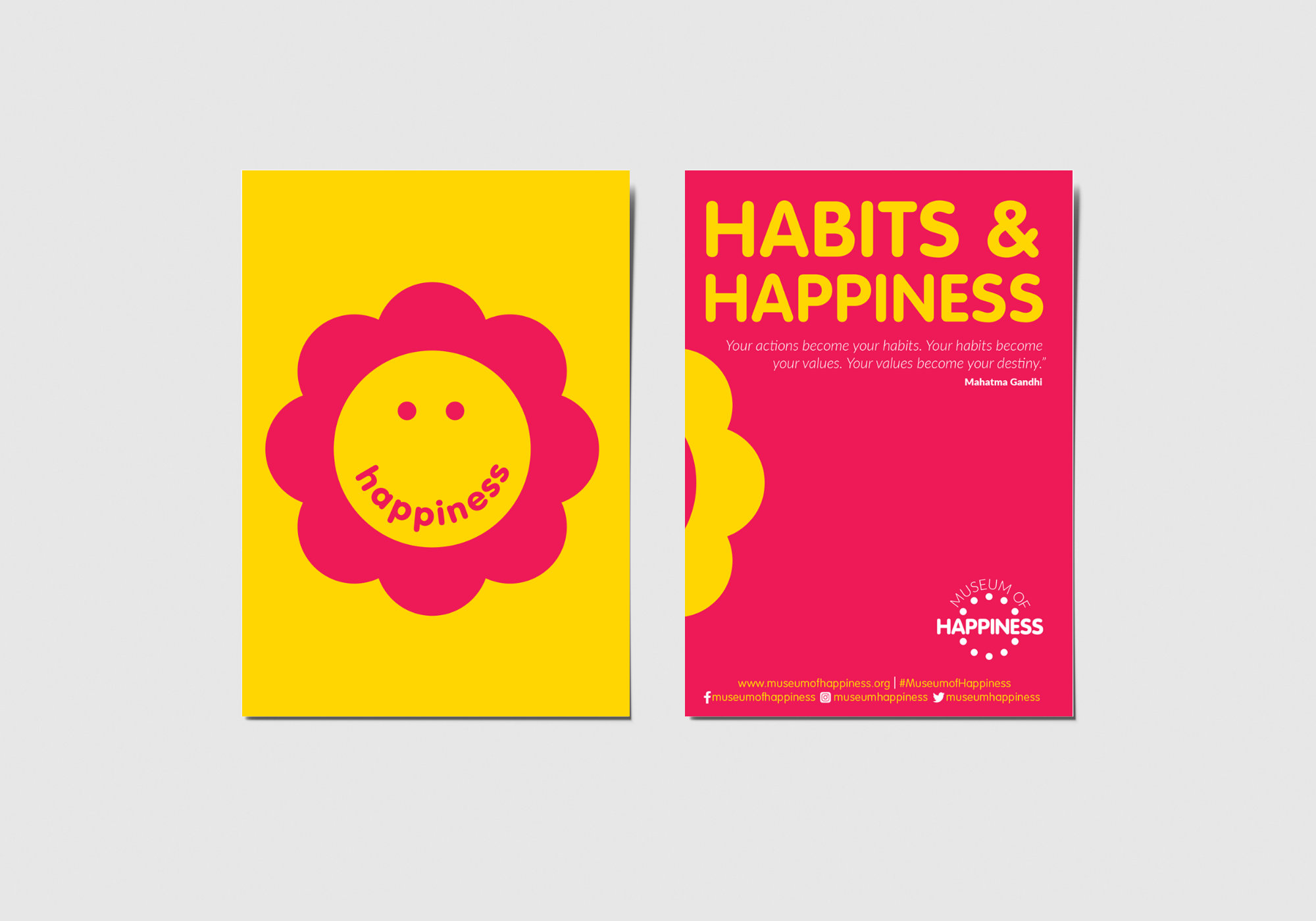 Postcards to send to members and for promotion - 10 designs based on 10 symbols of happiness
