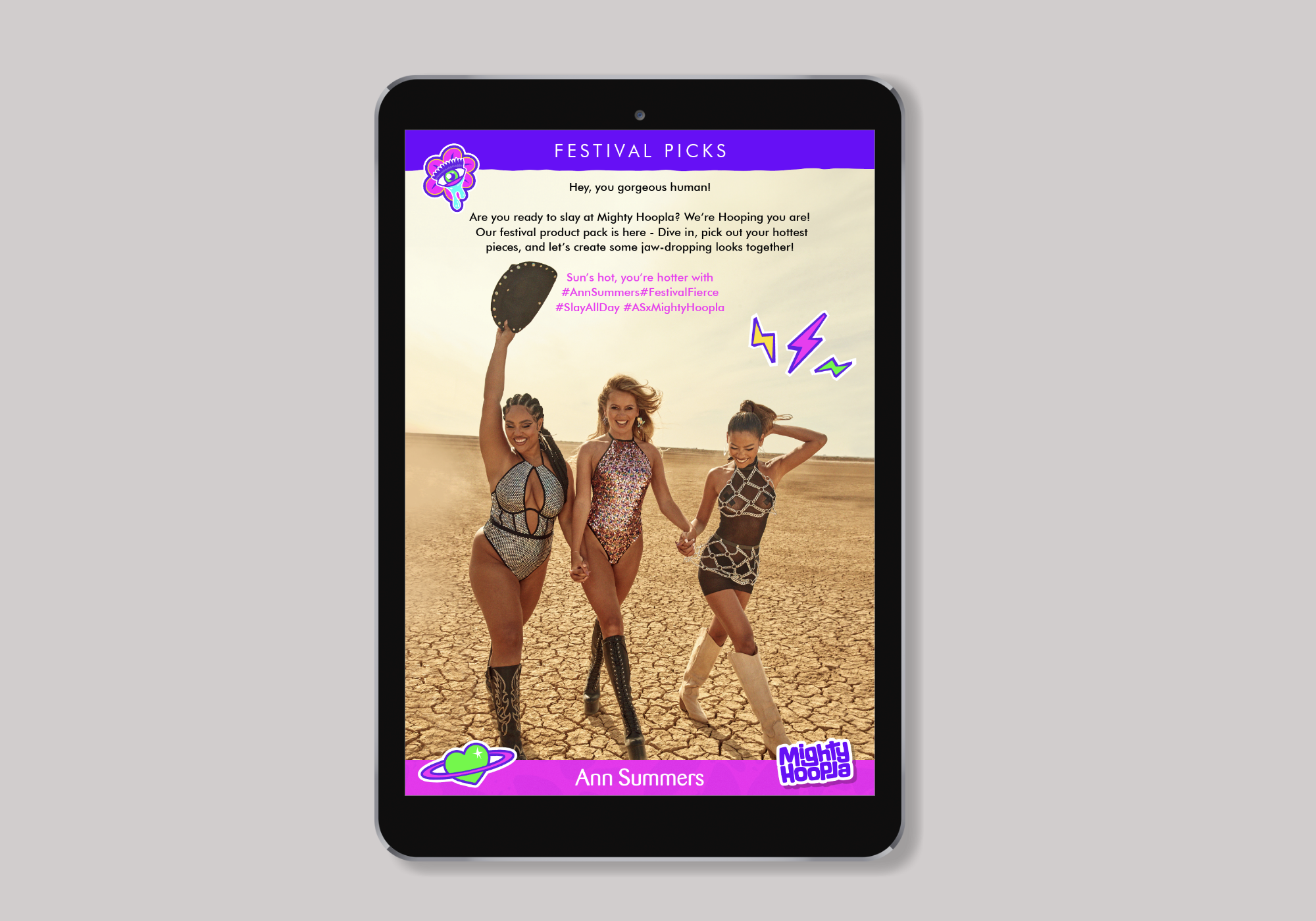 E catalogue for the Ann Summers X Mighty Hoopla event