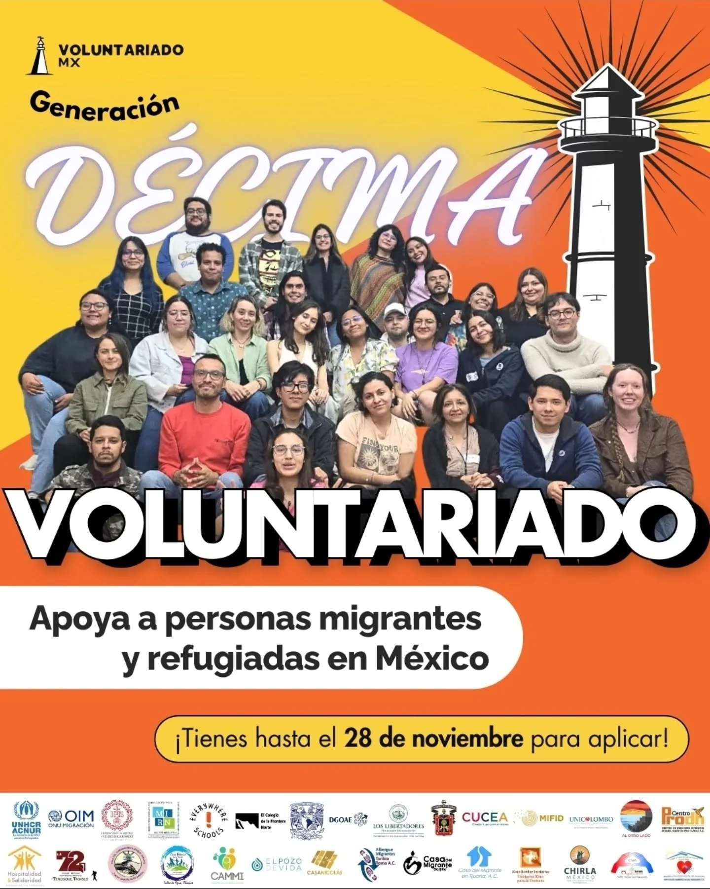 &iquest;Te interesa apoyar a las personas migrantes y refugiadas? 🤔

&iexcl;S&Eacute; PARTE DE LA 10ma. GENERACI&Oacute;N DEL Voluntariado Mx! 🤩

Participa en nuestra convocatoria para hacer voluntariado en albergues y casas para personas en contex
