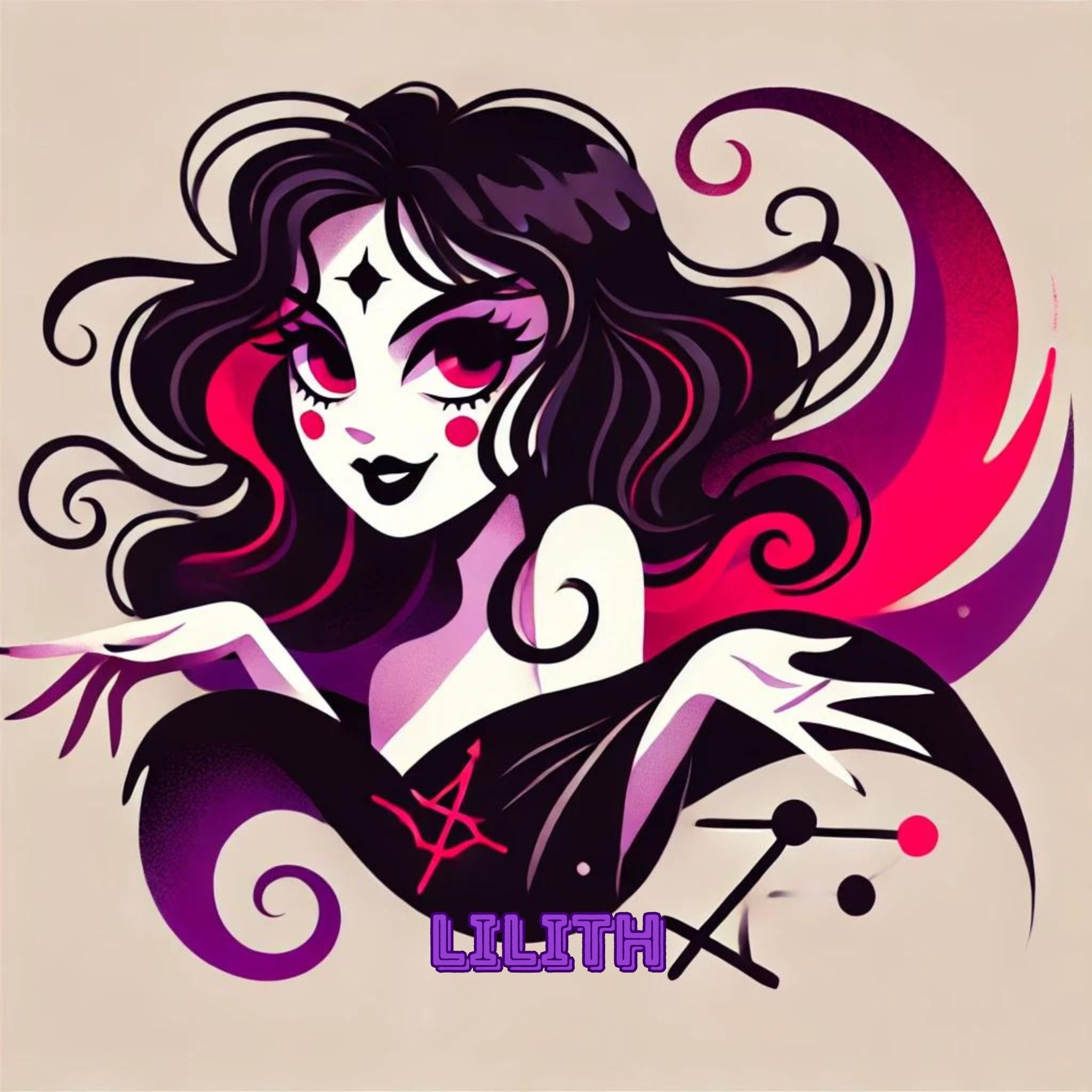 Astrology Lilith Button Pin
