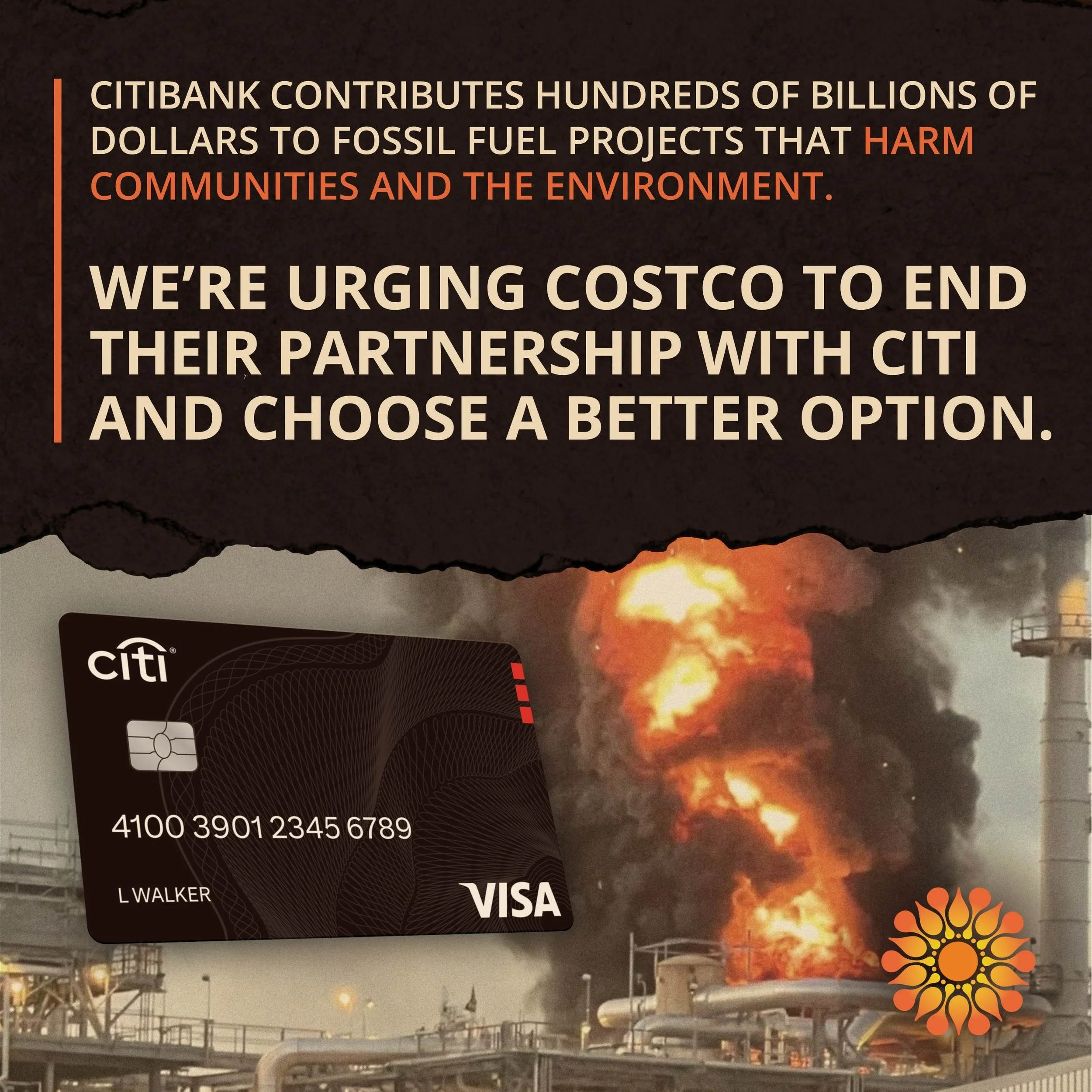 Did you know that Costco&rsquo;s credit card partner plays a huge roll in the climate crisis? Citibank is the second largest funder of fossil fuels and the largest funder of fossil fuel expansion, harming communities and the planet. 

Thousands of Co
