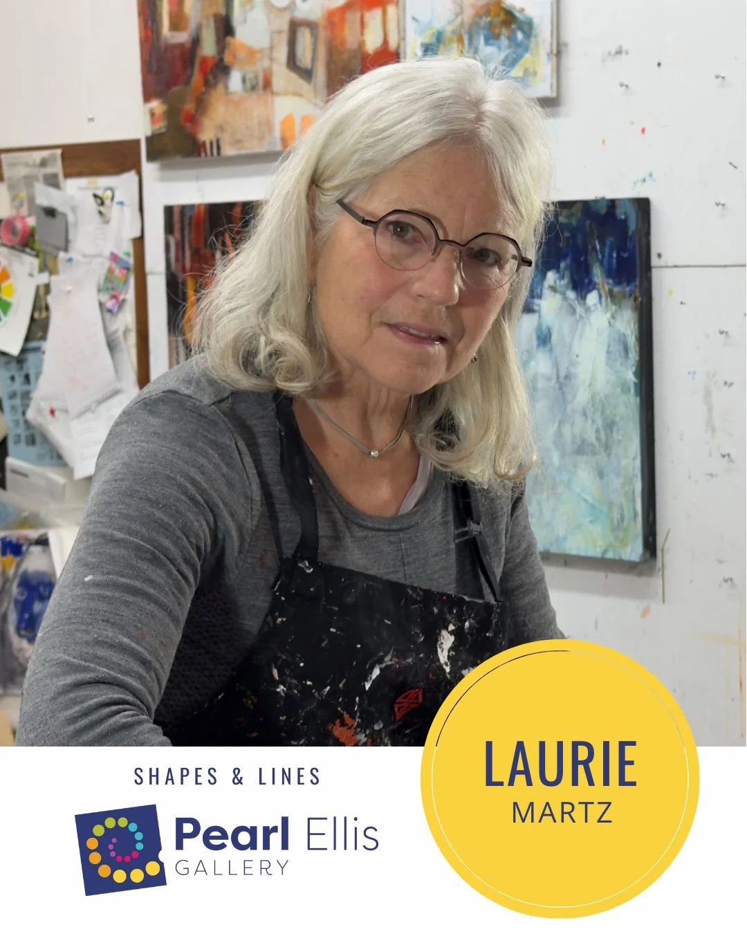 Artist Feature: Laurie Martz
See the artist's work in our current show, Shapes and Lines.

&ldquo;Seeing Red&rdquo; was part of 4 18x18 square panels that I started in 2024. I&rsquo;ll often start a series together, intuitively, without intent other 
