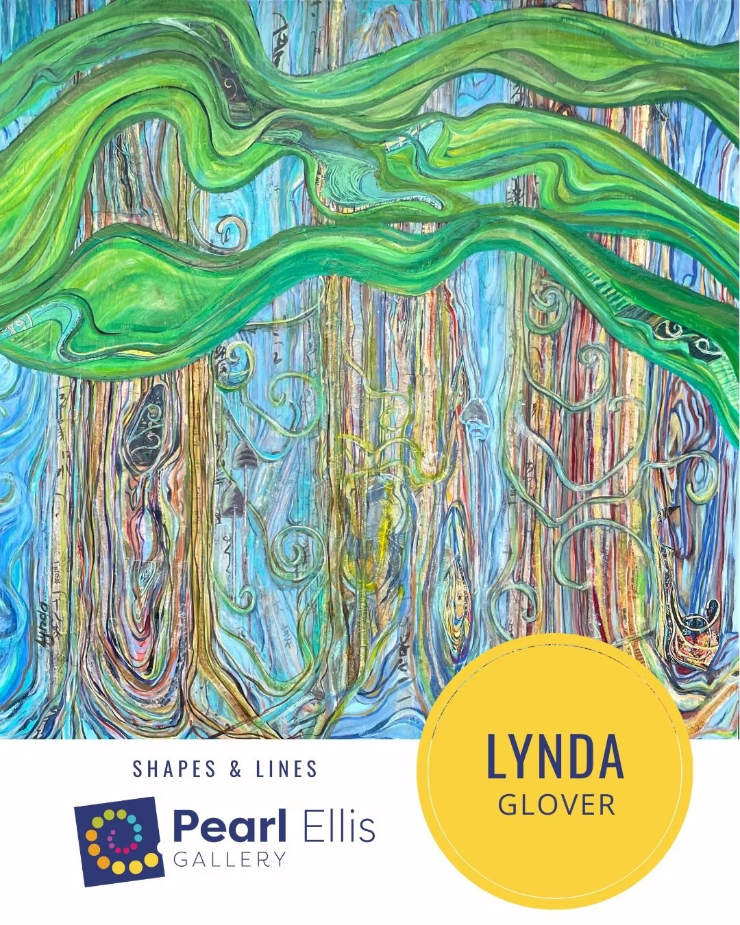 Featured Artist: Lynda Glover

Lynda Glover describes her process for &lsquo;Phantoms of the Rainforest&rsquo;: The lines on the wooden Cradleboard are the first inspiration for drawing the beginnings of our ancient cedar forest. The lines are repeat