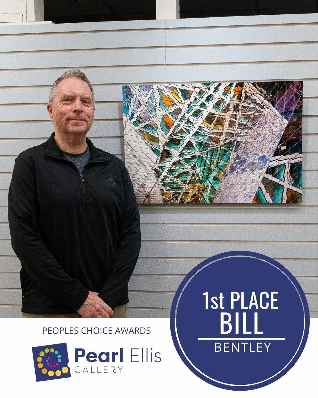 🎉 Thank you to everyone who voted in the People&rsquo;s Choice Awards for Shapes &amp; Lines. Here are the results:

🥇 Reflect on This by Bill Bentley
🥈 Psyche by Nate Schmold
🥉 Lines of Flight by Jenny Mitchell

#pearlellisgallery #comoxvalleyev