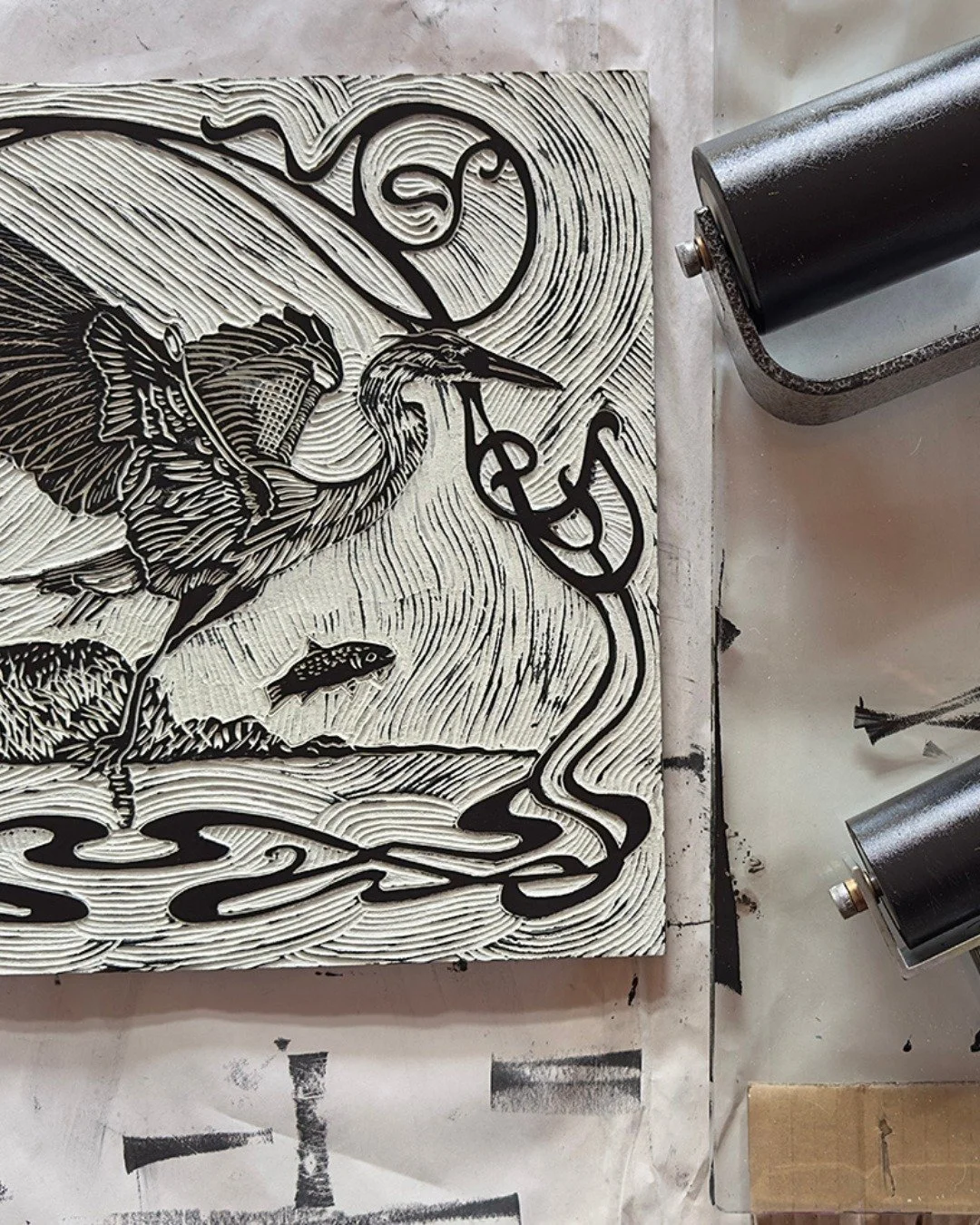 Behind the scenes with Tashi Draper. Have you had a chance to see Flight Lines?

This exhibition presents a striking series of limited-edition prints inspired by birds in flight and the flowing paths they carve through the air. Each image is hand-car