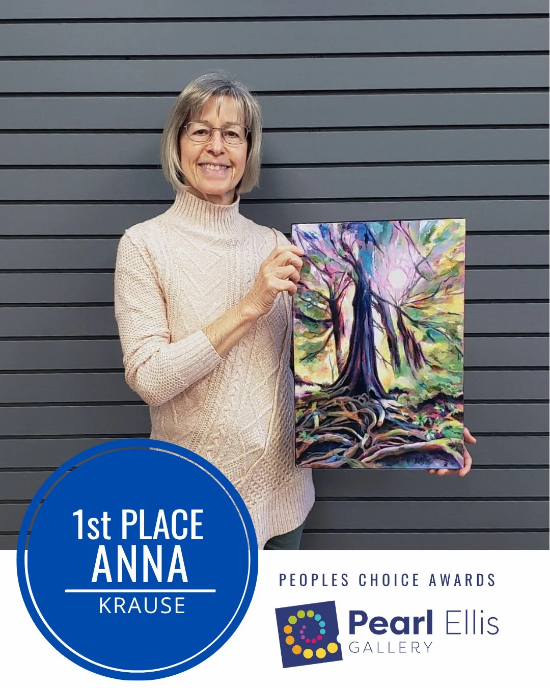 🎉 Thank you to everyone who voted in the People&rsquo;s Choice Awards for Vibrations: Energy Made Visible. Here are the results:

🥇 1st Anna Krause - Forest Dance
🥈 2nd Linda Johnson - Loss 
🥉 3rd Maggie Ziegler - Swept Away

#pearlellisgallery #