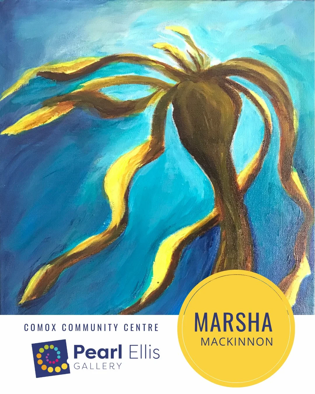 Today's Artist Spotlight is Marsha Mackinnon for our satellite gallery located at Comox Community Centre.

"I work primarily in acrylics on either canvas or wood. I like to create a composition that will catch the viewer&rsquo;s interest right a