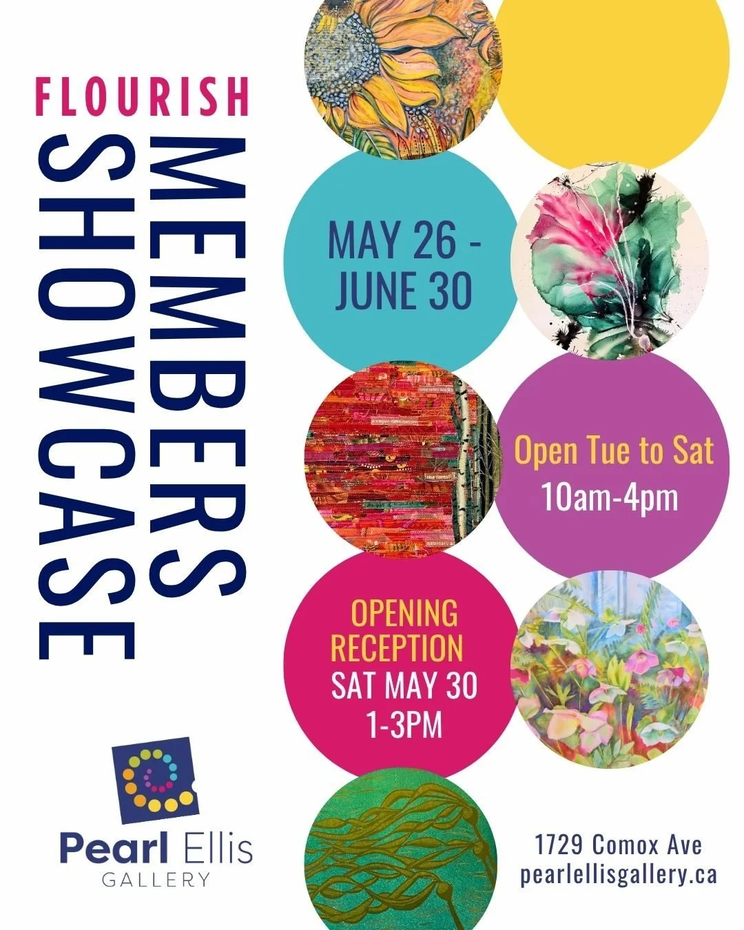 The Pearl Ellis Gallery is delighted to present Flourish, its annual Summer Members Show, on display from May 26 to June 20. This vibrant exhibition celebrates the beauty and abundance of the season through the eyes of local artists, with works that 