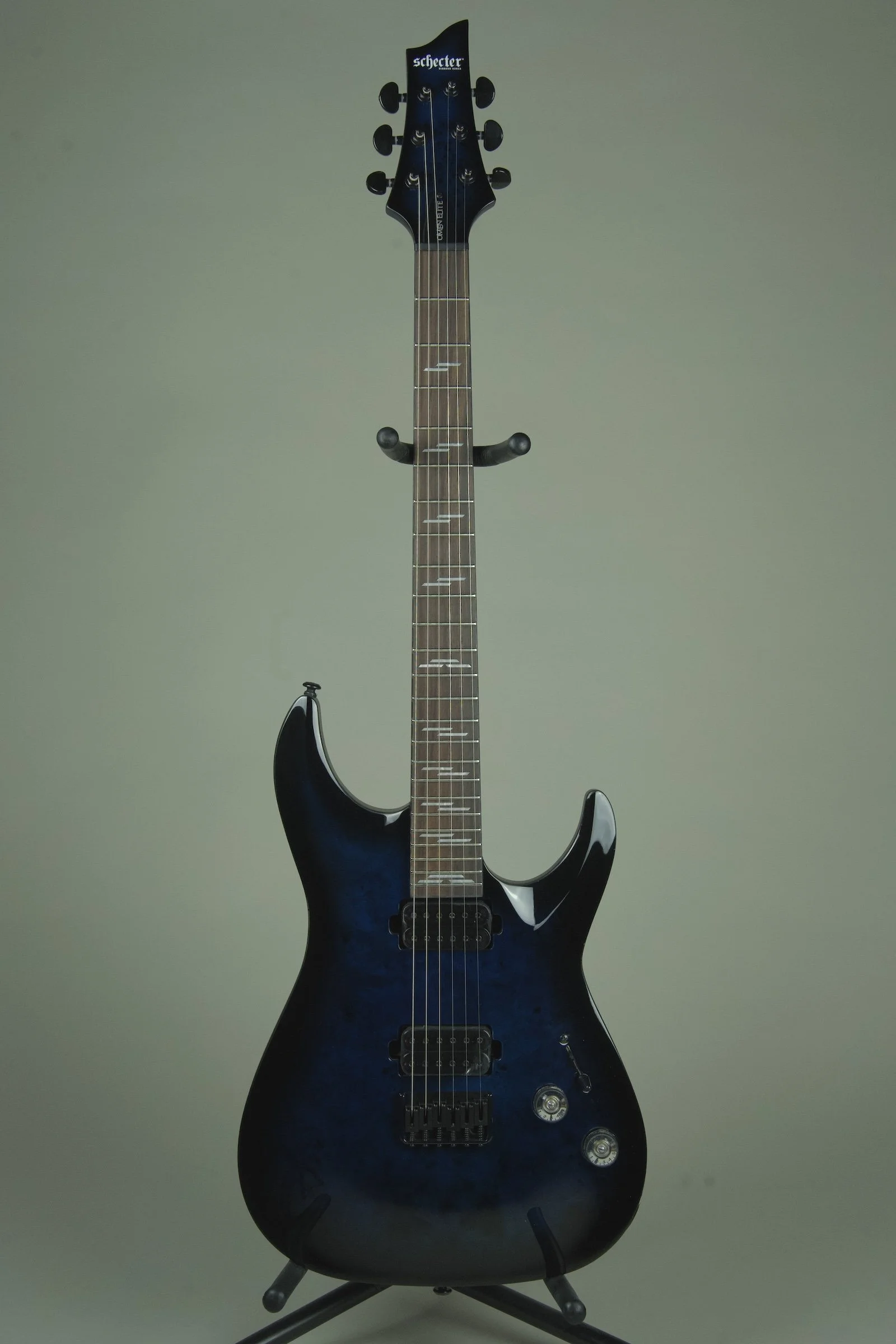 Schecter Omen Elite-6 Electric Guitar See Thru Blue Burst1.jpeg