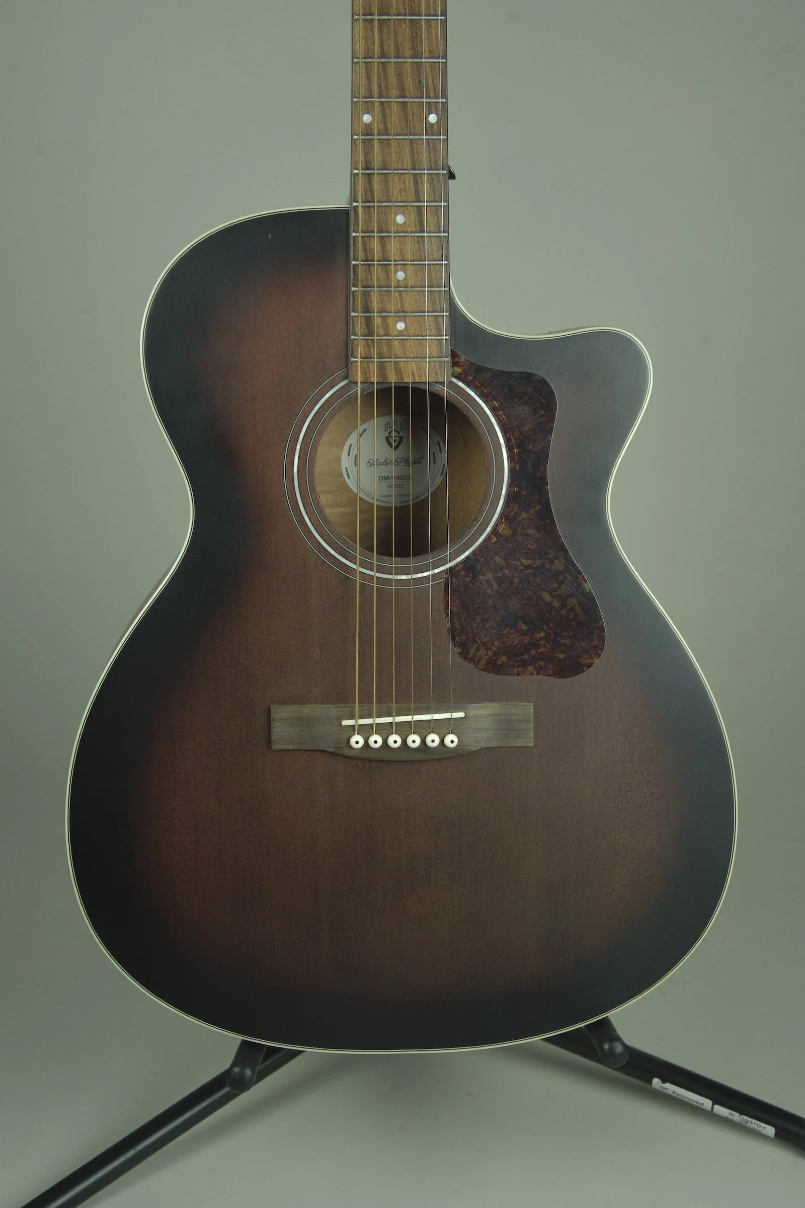 Used Guild OM-240ce Westerly Collection Acoustic Electric Guitar - Antique Charcoal Burst