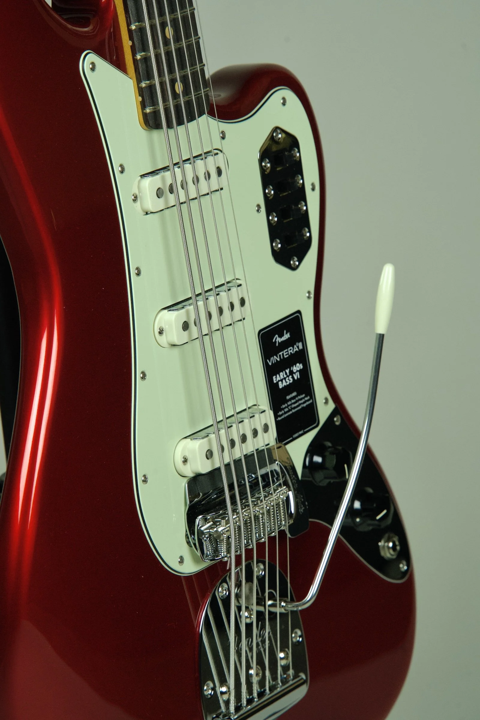 Fender Vintera III Early '60s Bass VI 6-string Electric Bass Guitar - Candy Apple Red13.jpeg
