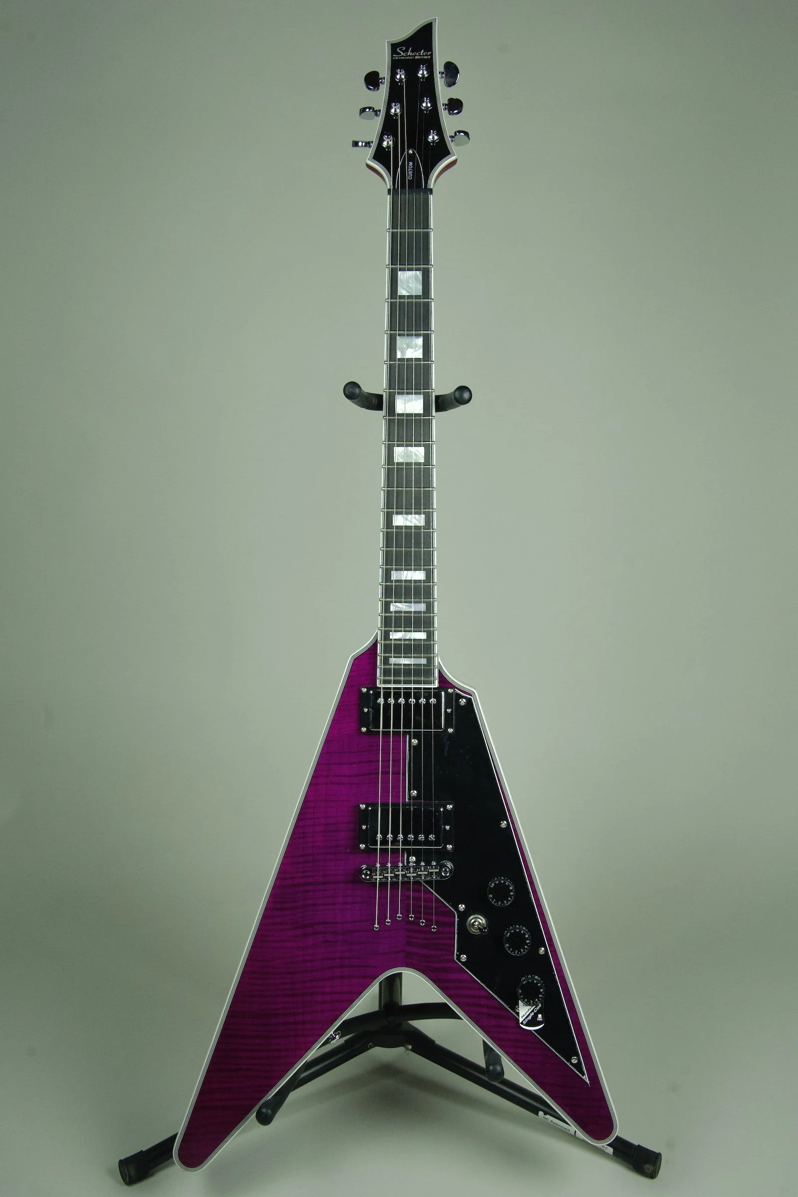 Schecter V-1 Custom Electric Guitar - Trans Purple1.jpeg