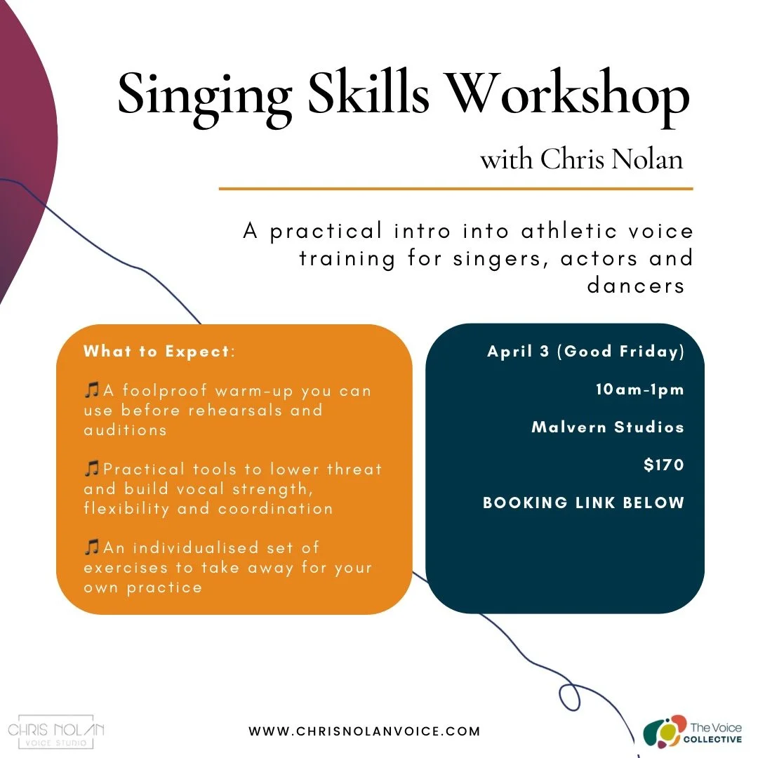 If you&rsquo;ve been meaning to get back into singing lessons (or if your new years resolutions about your singing practice are already a distant memory) this is a good place to start.

I&rsquo;m running a Singing Skills Workshop on Good Friday for n