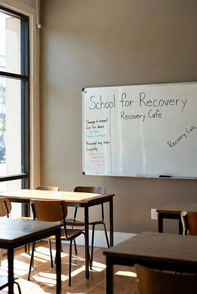 The School for Recovery provides classes to support growth, healing, and discovery. Every single class is designed to provide support, wisdom, and companions for the hard work of making healthier choices as we live with whatever it is we are recoveri