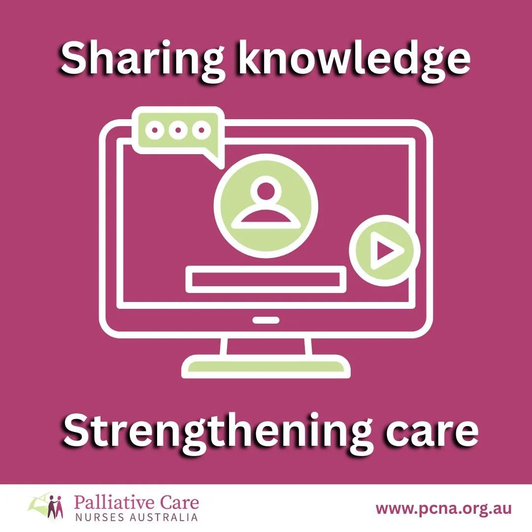 Sharing knowledge, strengthening care

PCNA&rsquo;s 2025 webinar library is now available to watch on the PCNA website, offering a rich collection of sessions designed to support learning, reflection and best practice in palliative care. https://bit.