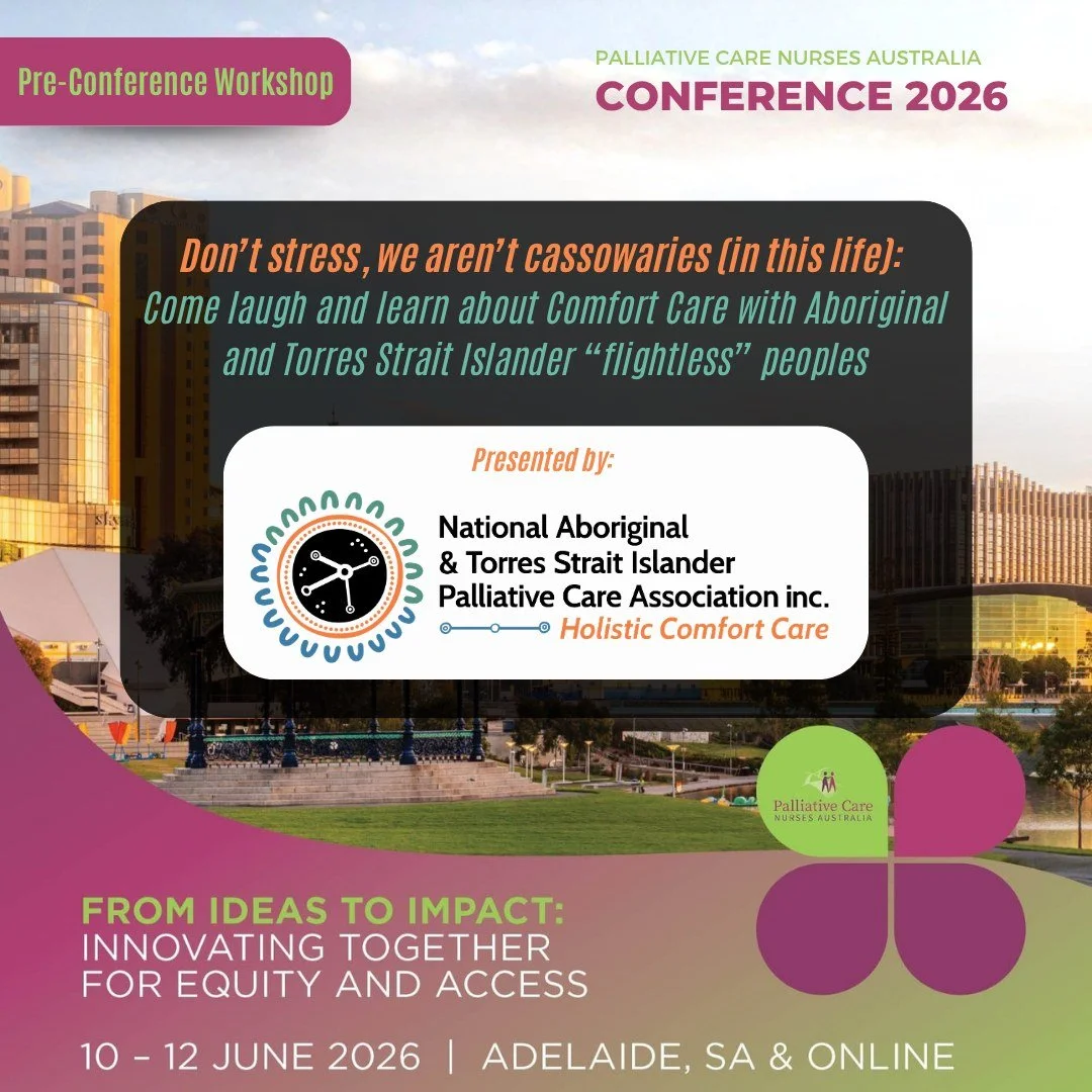 📣 Calling all #PCNA2026 attendees and Adelaide locals!

Whether you&rsquo;re joining us for the full conference or just for the day, this Pre-Conference Workshop is open to all.

Join NATSIPCA (National Aboriginal and Torres Strait Islander Palliati