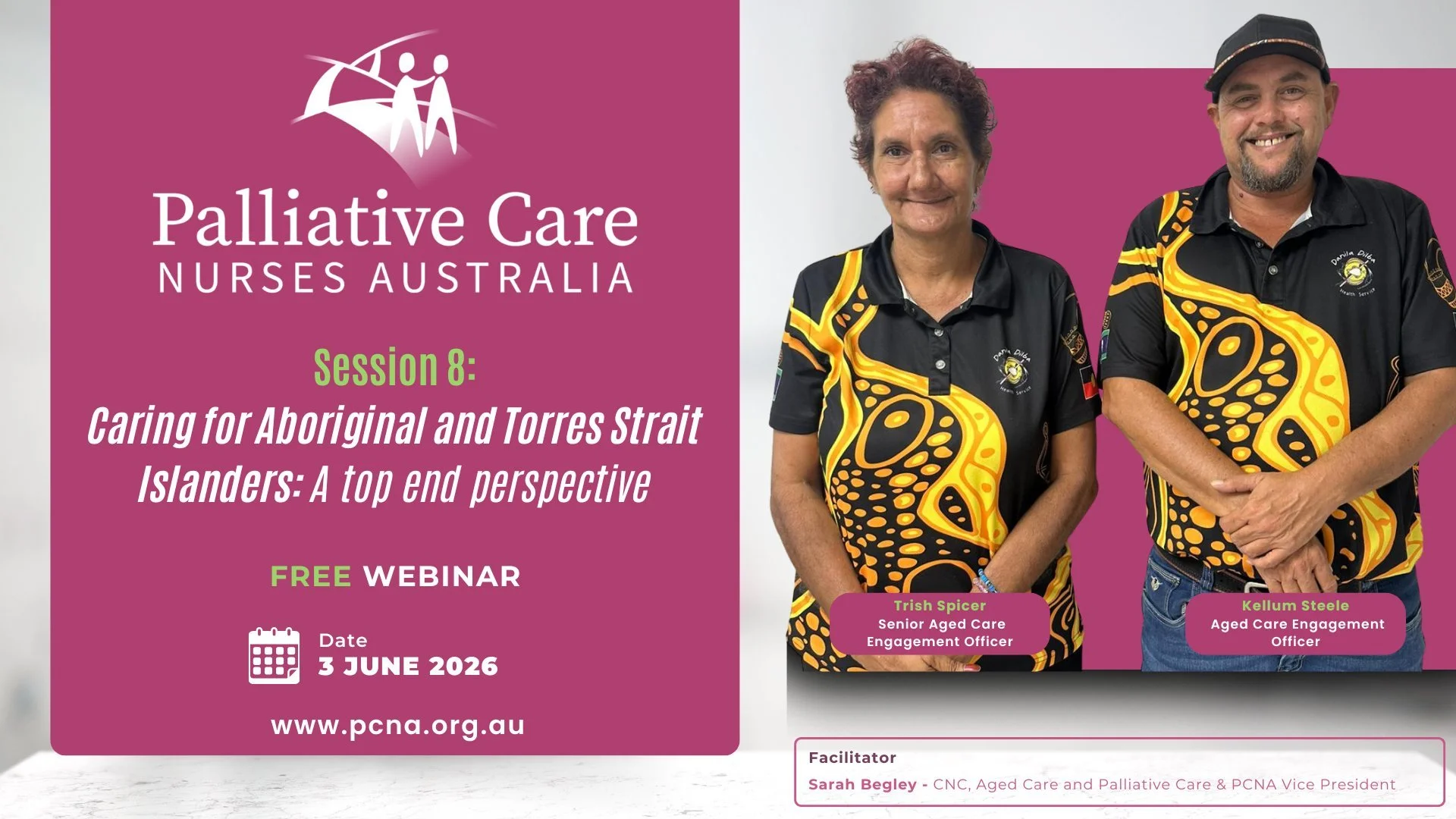 Recording now available

What does culturally safe care look like in practice?

In our recent PCNA webinar, Caring for Aboriginal and Torres Strait Islander Patients: A Top End Perspective, Trish Spicer and Kellum Steele from Danila Dilba shared thei