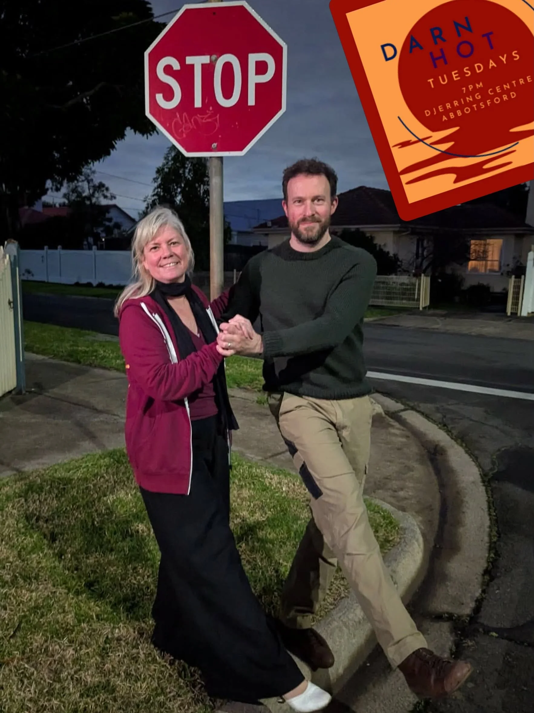 Join Tim and Nicki this coming Darn Hot Tuesday to perfect your Maxie&rsquo;s Stop steps. As always 1hr class begins at 7pm, with 1hr of social/practice time to consolidate your learning. Djerring centre, Abbotsford $20 cash/card on the door