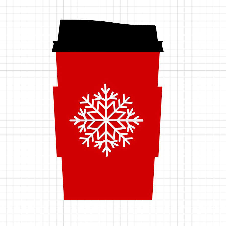 Coffee Cup With Snowflake SVG