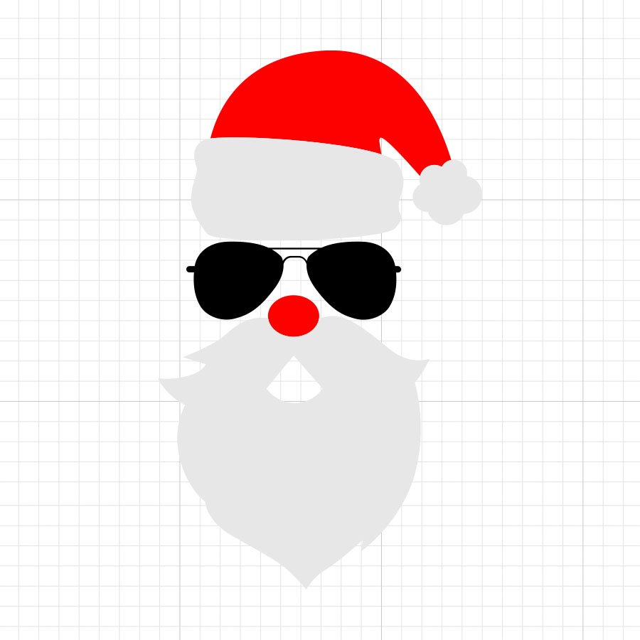 Santa With Sunglasses SVG