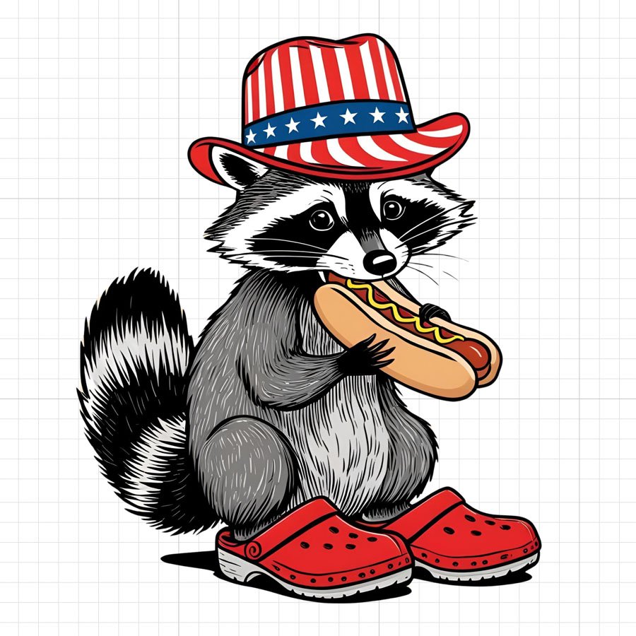 July 4th Raccoon PNG