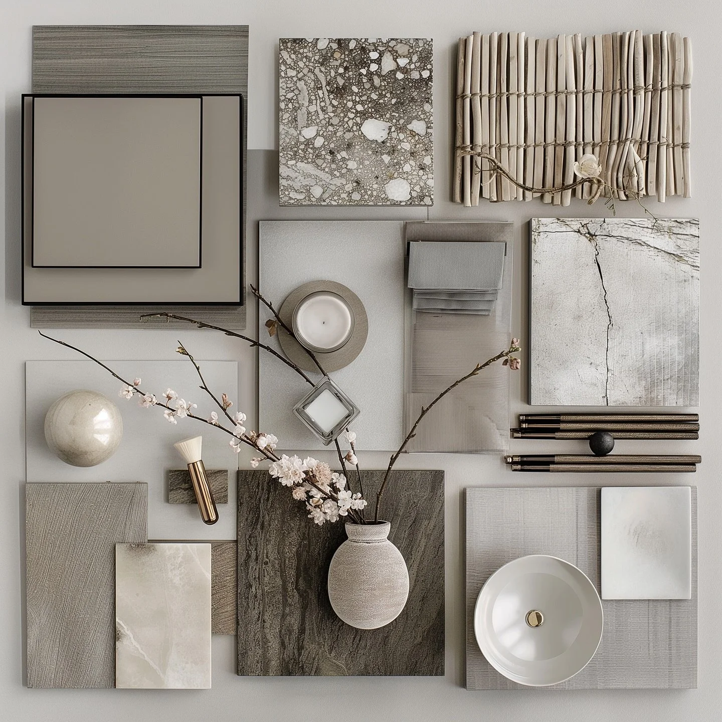 ✨ Scandinavia Zen Moodboard:
Armonia e semplicit&agrave; si incontrano in questo design dalle linee pulite e colori neutri. 
Lasciati ispirare da materiali naturali e dettagli delicati che trasmettono serenit&agrave; e equilibrio. 
Texture morbide e 