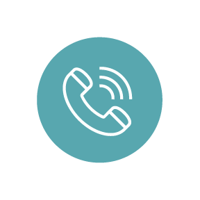 Telephone receiver icon with sound waves indicating phone call or communication