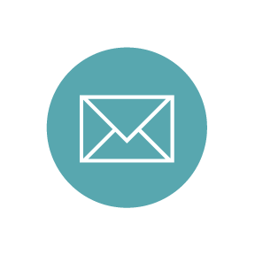 Envelope icon inside a blue circle