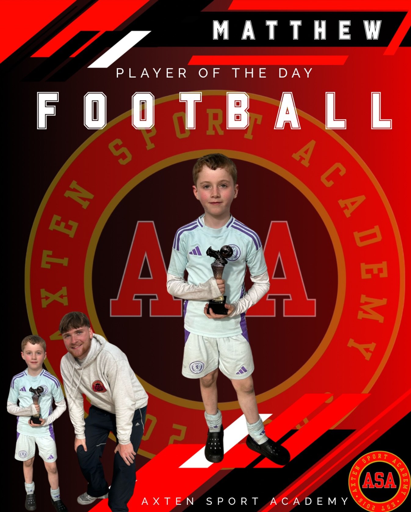 AXTEN FOOTBALL 

Player of the day&hellip; Matthew! 

Today&rsquo;s Player of the Day showed incredible resilience, both physically and mentally. After picking up a knock, they pushed through with real determination, refusing to let it affect their p