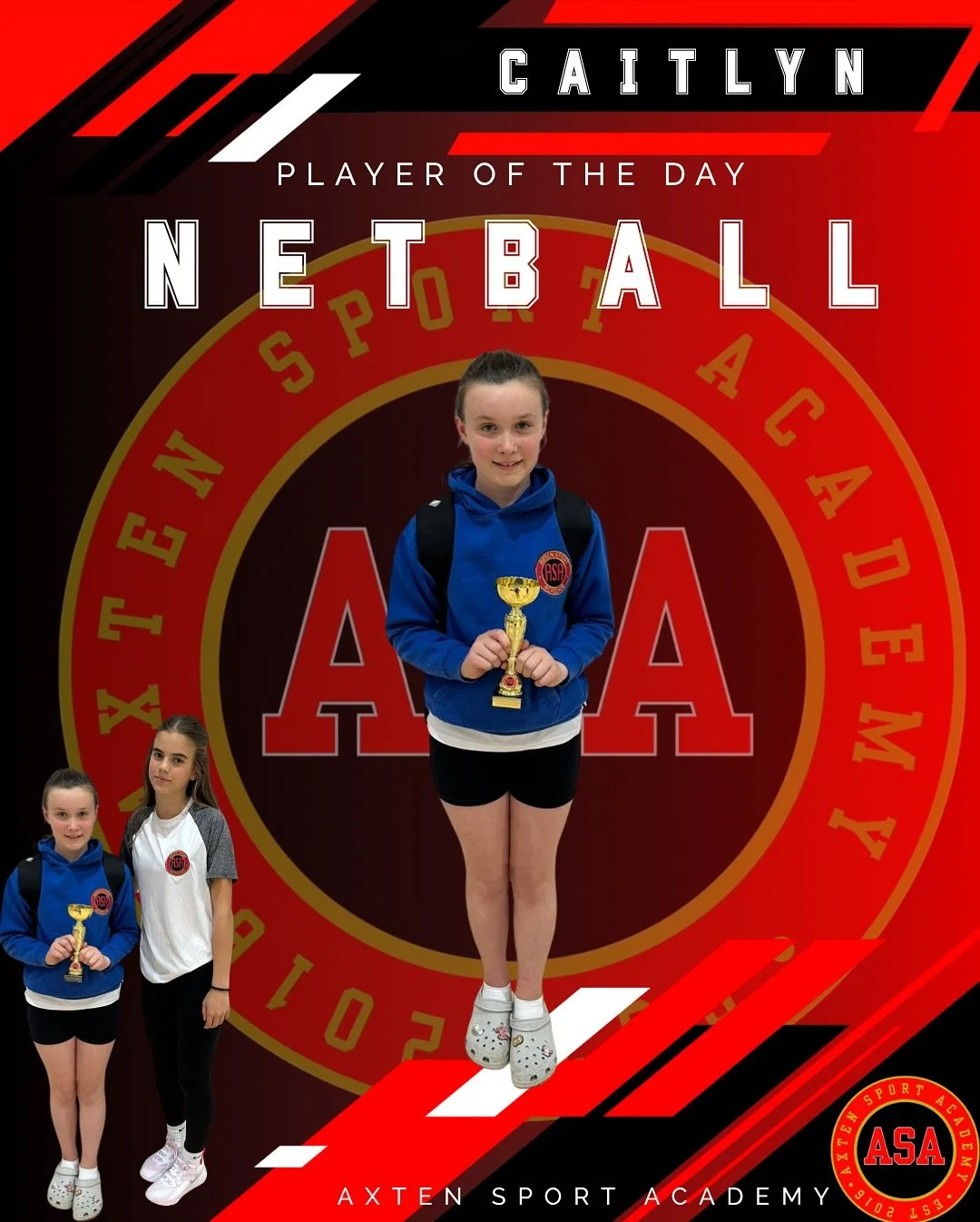 CAITLYN &amp; EMELIE 🏆 

My player of the day goes to a girl whos impressed me all werk not only by her skill but also her confidence. Multiple times this week she has lead the warm up and even taught the group a new one we had never done. She been 