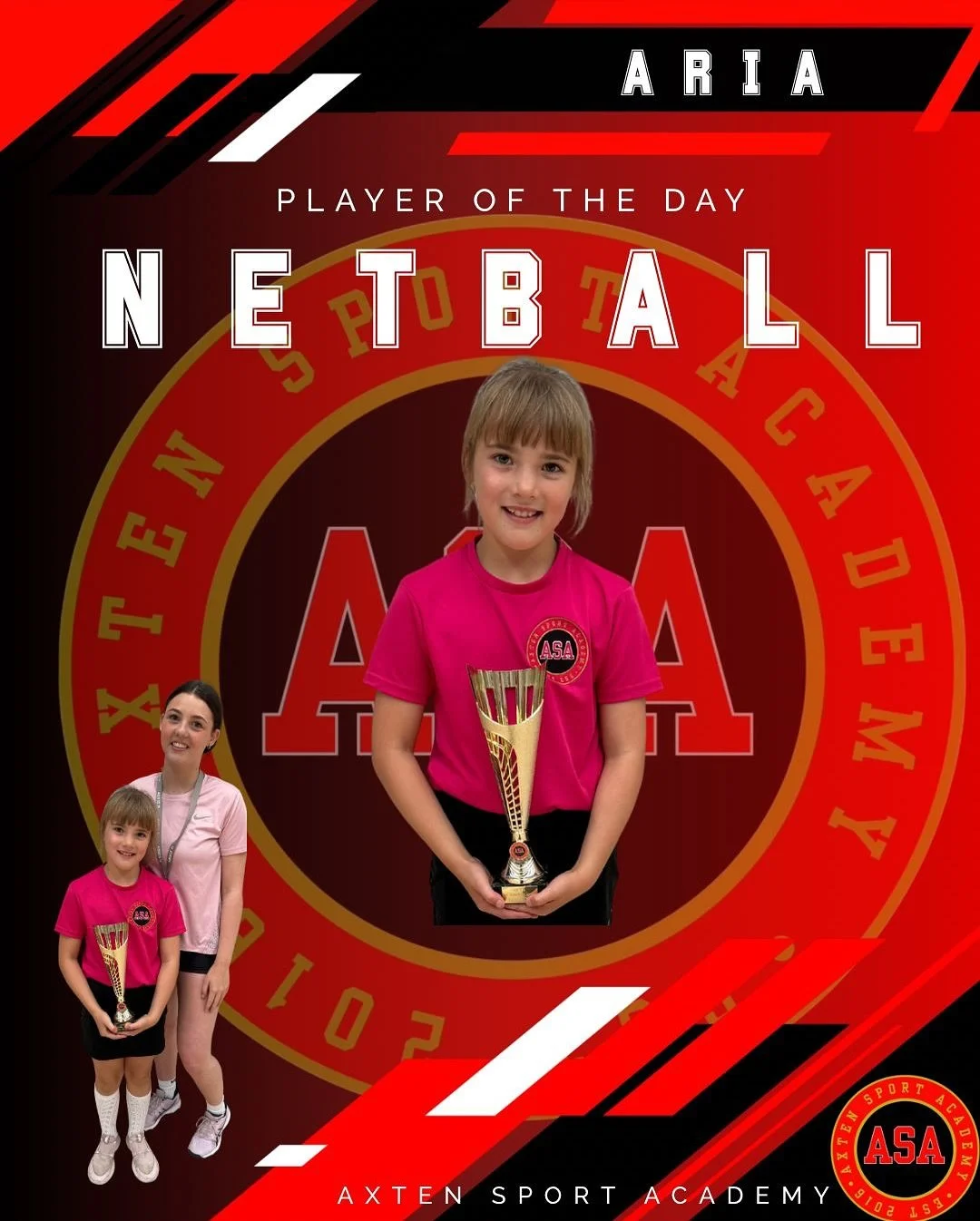 Aria, Scarlett, Amie &amp; Abigail 🏆 

My player of the day goes to a girl who has been a genuine joy to coach all week. She always listens carefully to make sure she knows what she is meant to be doing and ensures the rest of her group too. I have 