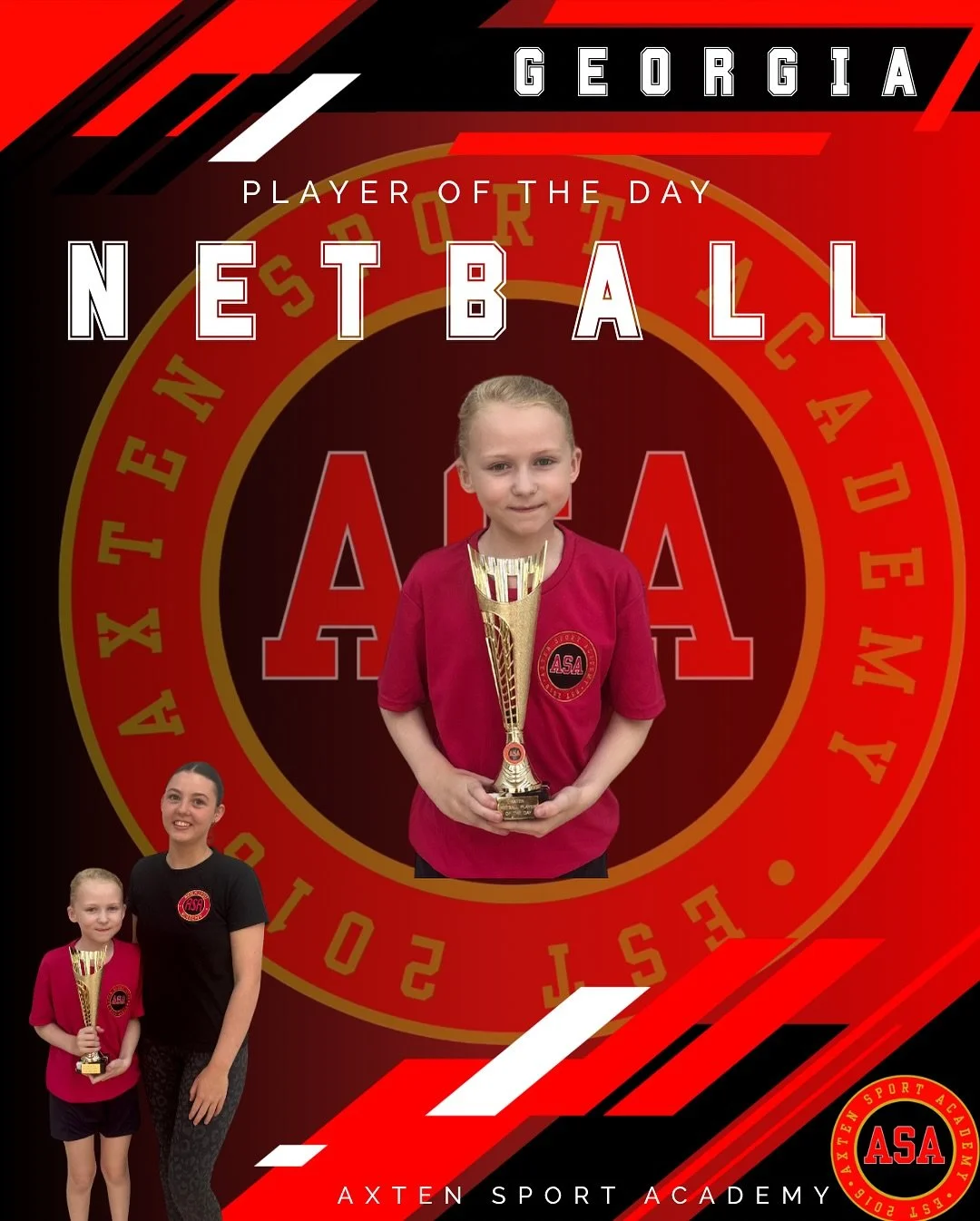 Georgia, Lois, Megan &amp; Penelope 🏆 

Today our focus was on defence, this player showed great skill in defensive positions and got lots of great interceptions in our matches. She always listens carefully and is a kind and caring member of the gro