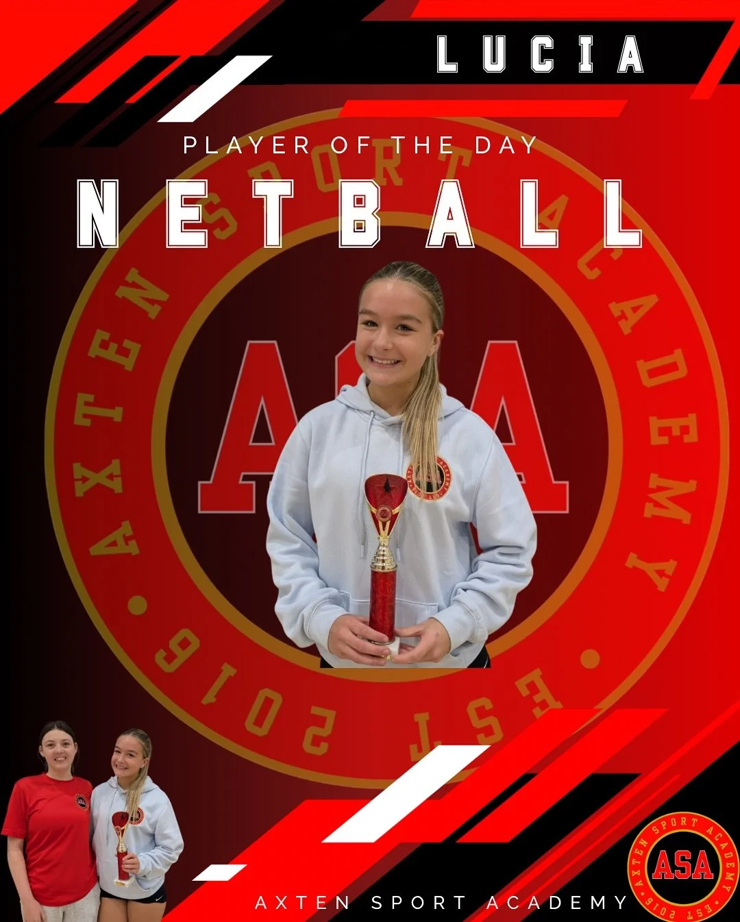 LUCIA
Today, I&rsquo;ve chosen a player not from my own group, as she has really stood out to me all week. She is always smiling, and her positivity spreads to everyone around her. When I watched some of her group&rsquo;s match play, I was so impress